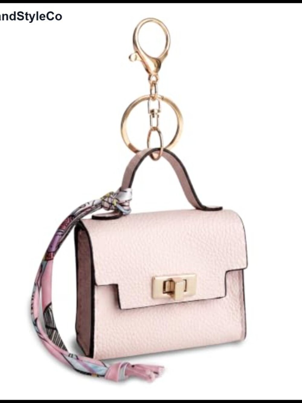 Mini Purse Keychain Coin Purse for Women Faux Leather Twist Lock